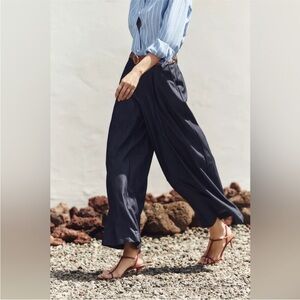 ZARA WIDE LEG BELTED PANTS